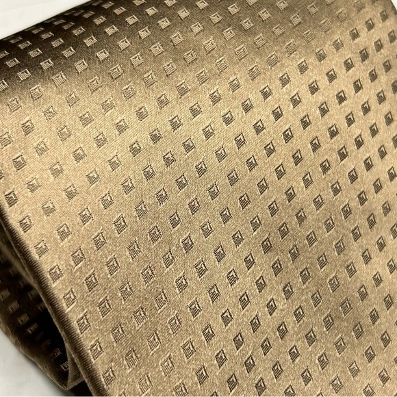 Zylos 57” Silk Brown Patterned Men's Tie - Picture 2 of 3